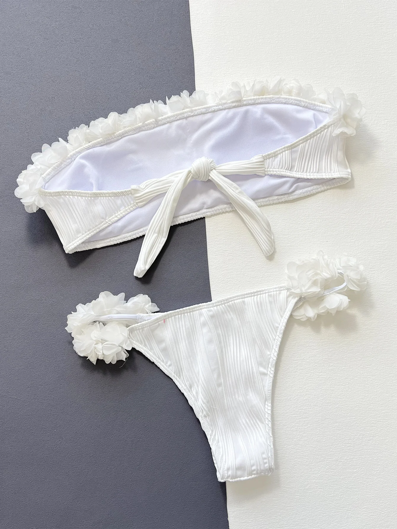 Applique Tie Back Two-Piece Bikini Set - Image 5
