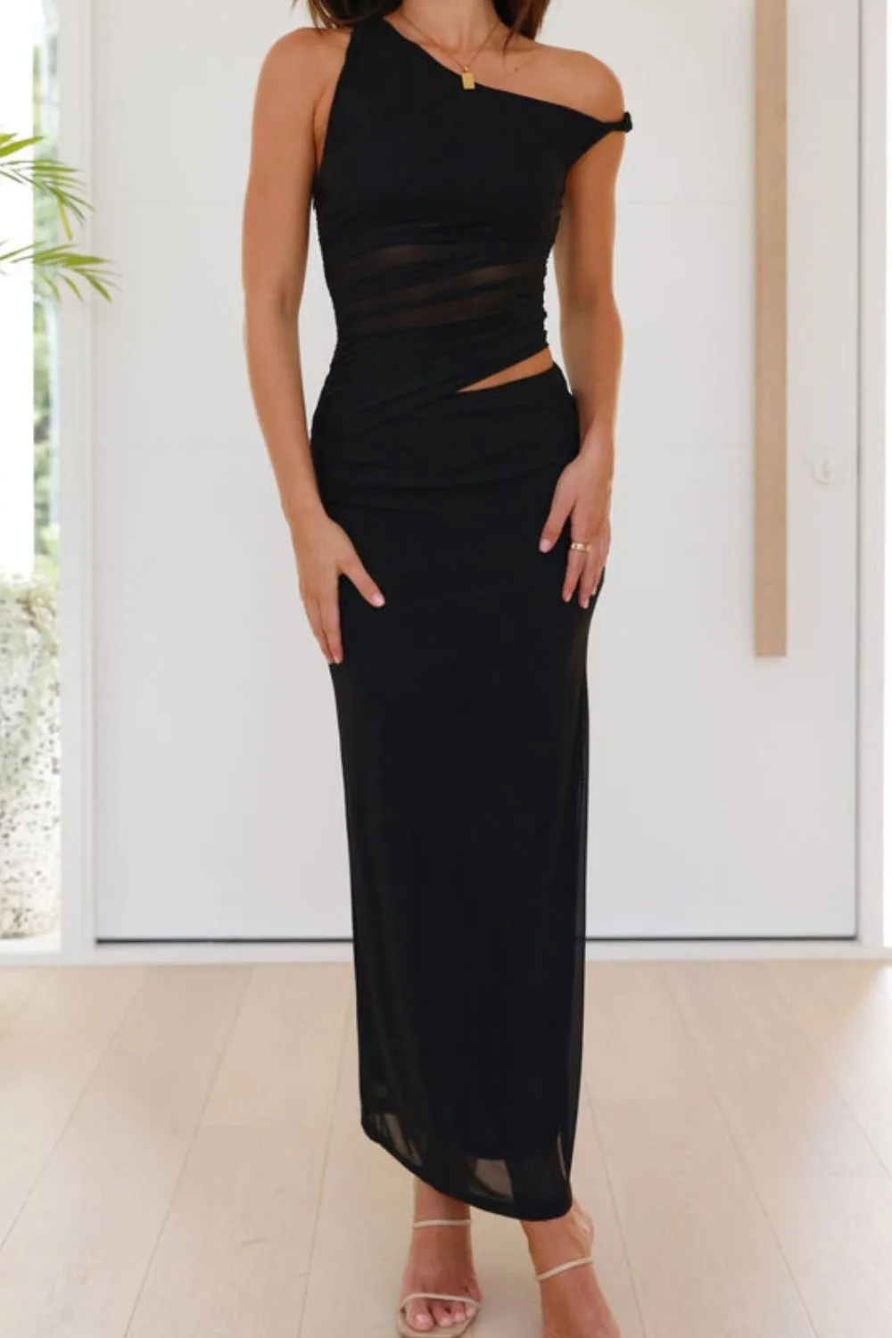 Asymmetrical Cutout Sleeveless Dress - Image 18