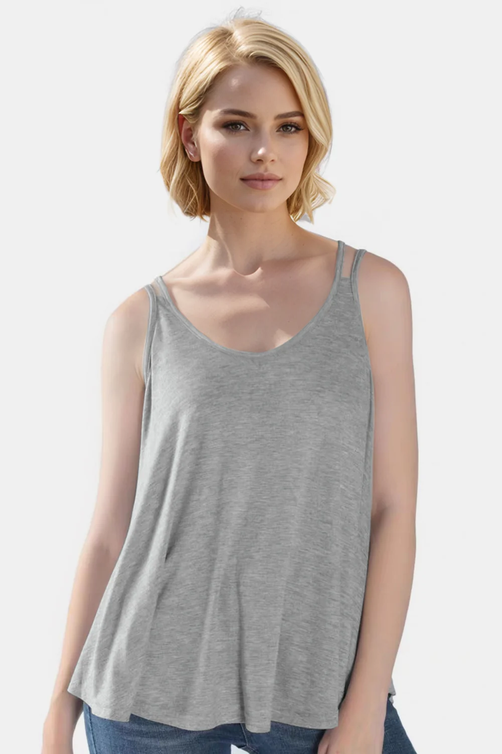 Basic Bae Bamboo Scoop Neck Double Spaghetti Straps Cami - Image 9