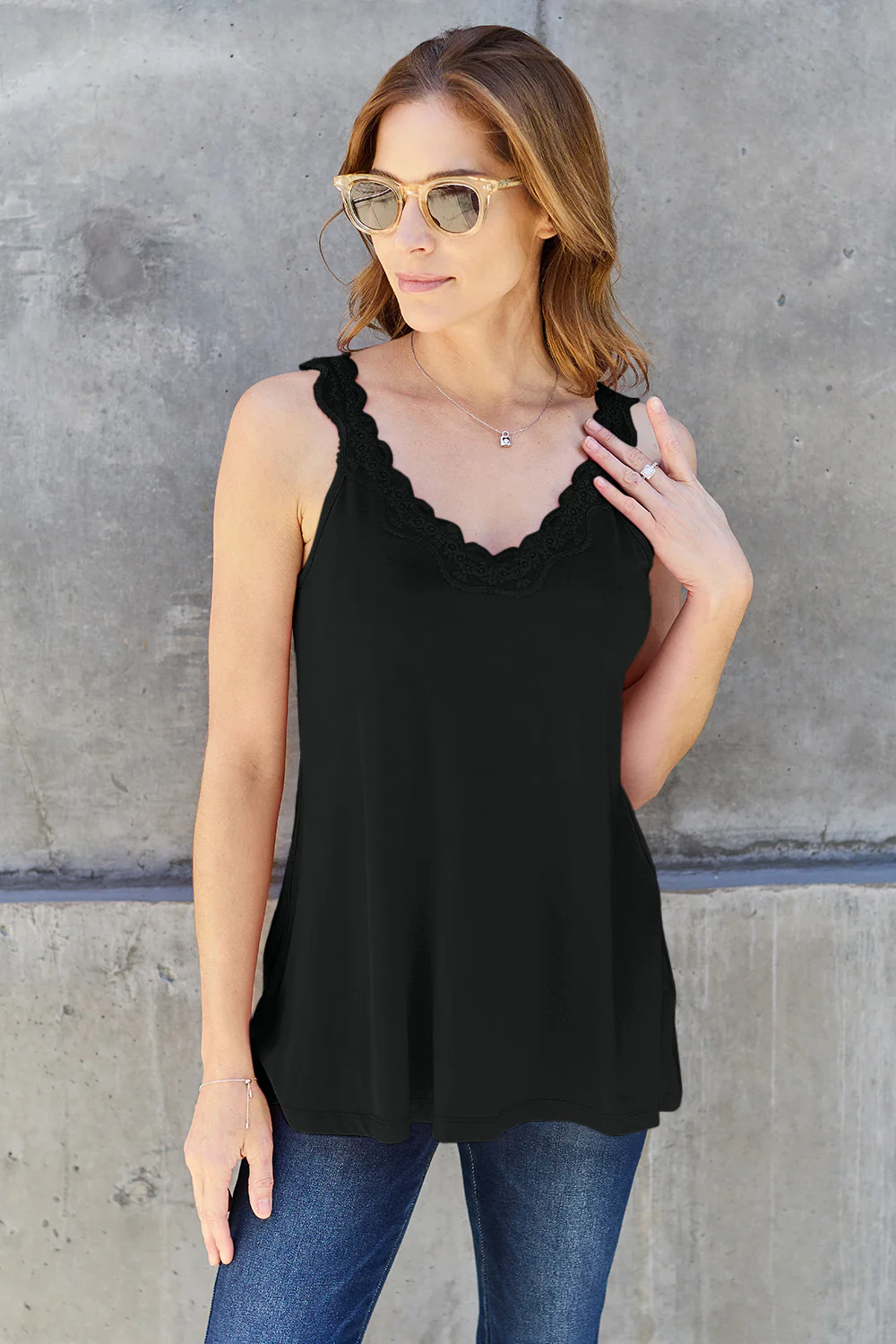 Basic Bae Full Size Lace Detail V-Neck Cutout Cami - Image 11