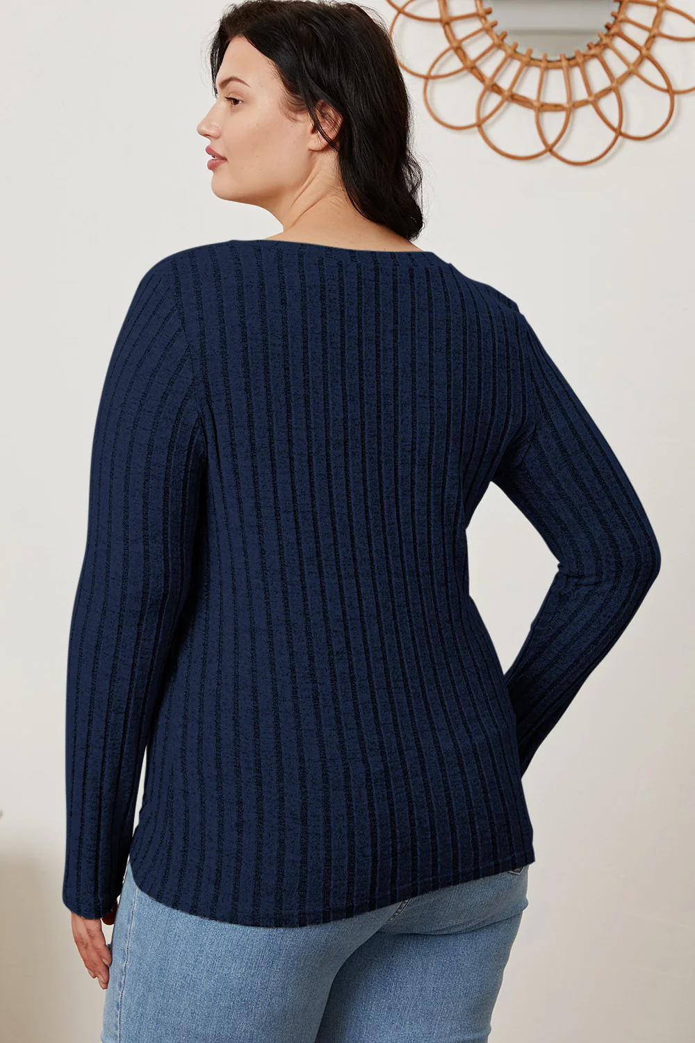 Basic Bae Full Size Ribbed V-Neck Long Sleeve T-Shirt - Image 23