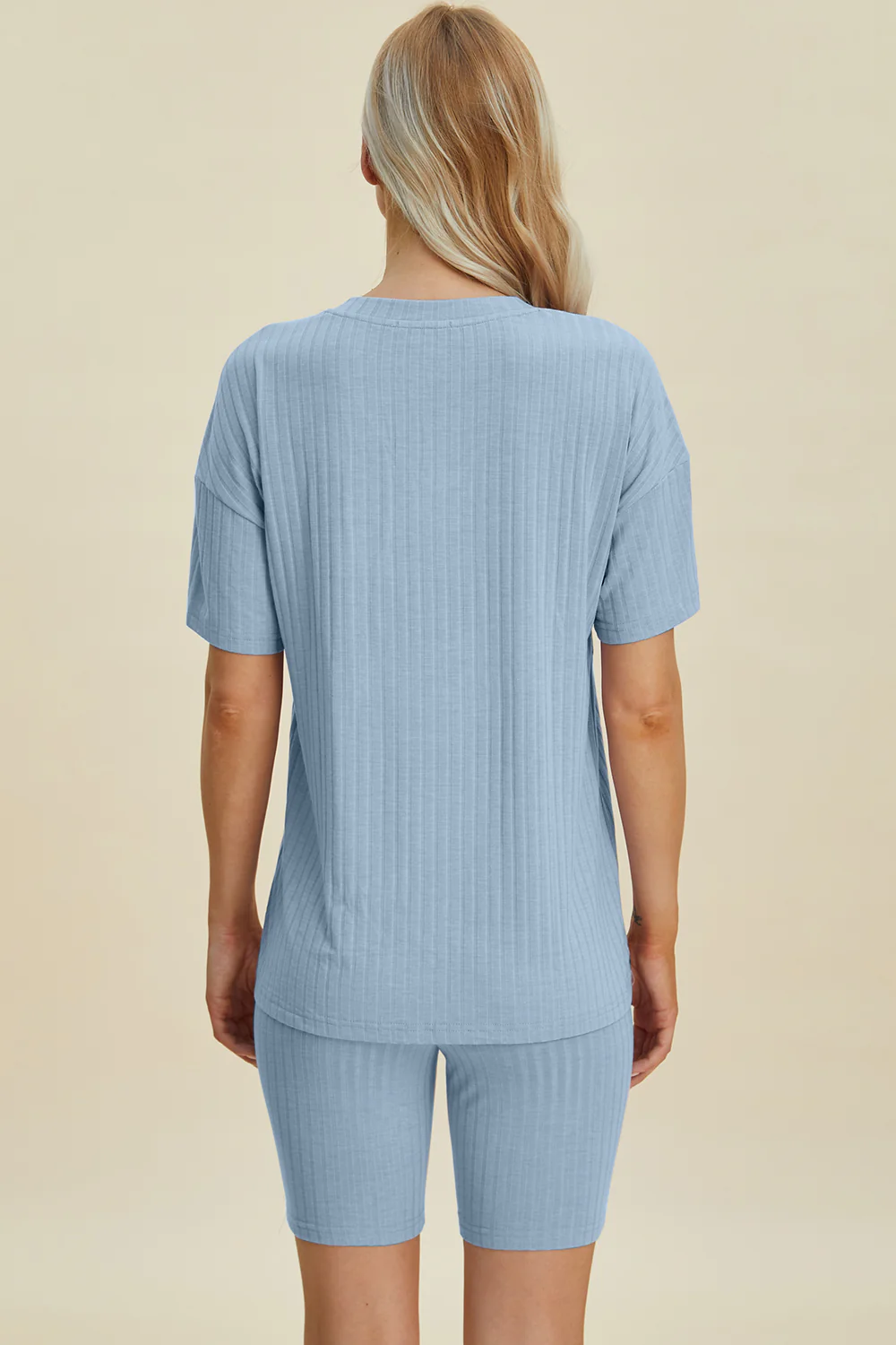 Basic Bae Full Size Ribbed V-Neck Short Sleeve Top and Shorts Set - Image 24