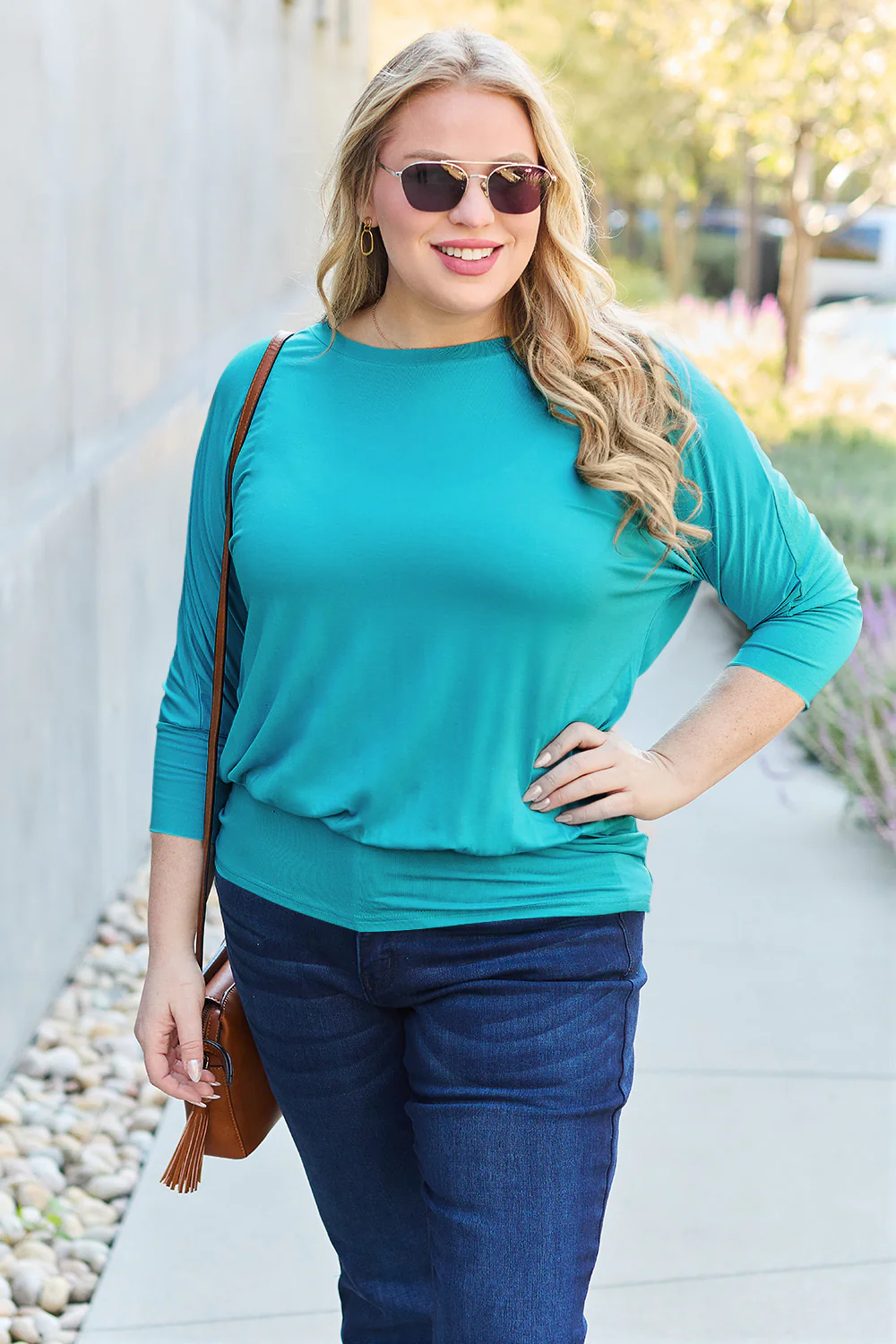 Basic Bae Full Size Round Neck Batwing Sleeve Top - Image 19