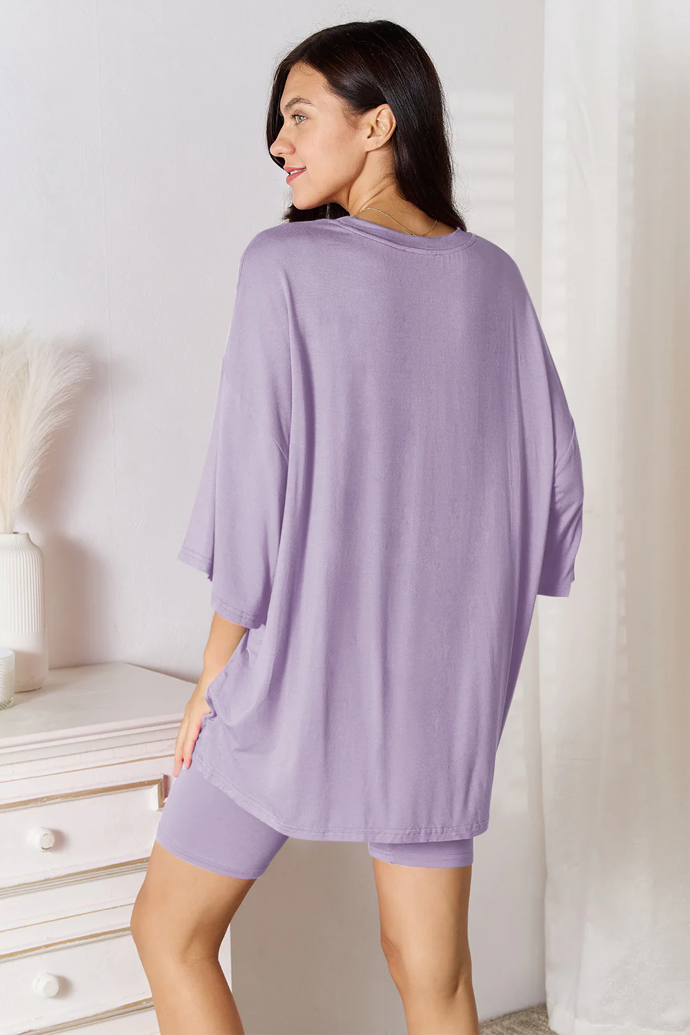 Basic Bae Full Size Soft Rayon Three-Quarter Sleeve Top and Shorts Set - Image 21