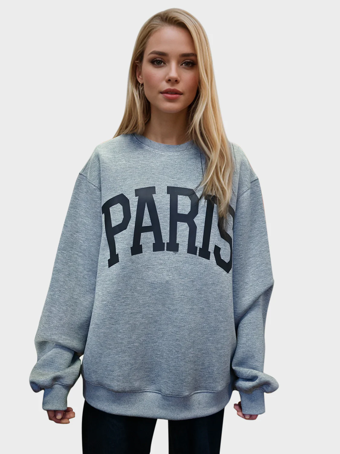 Basic Bae PARIS Round Neck Long Sleeve Air Scuba Sweatshirt - Image 2