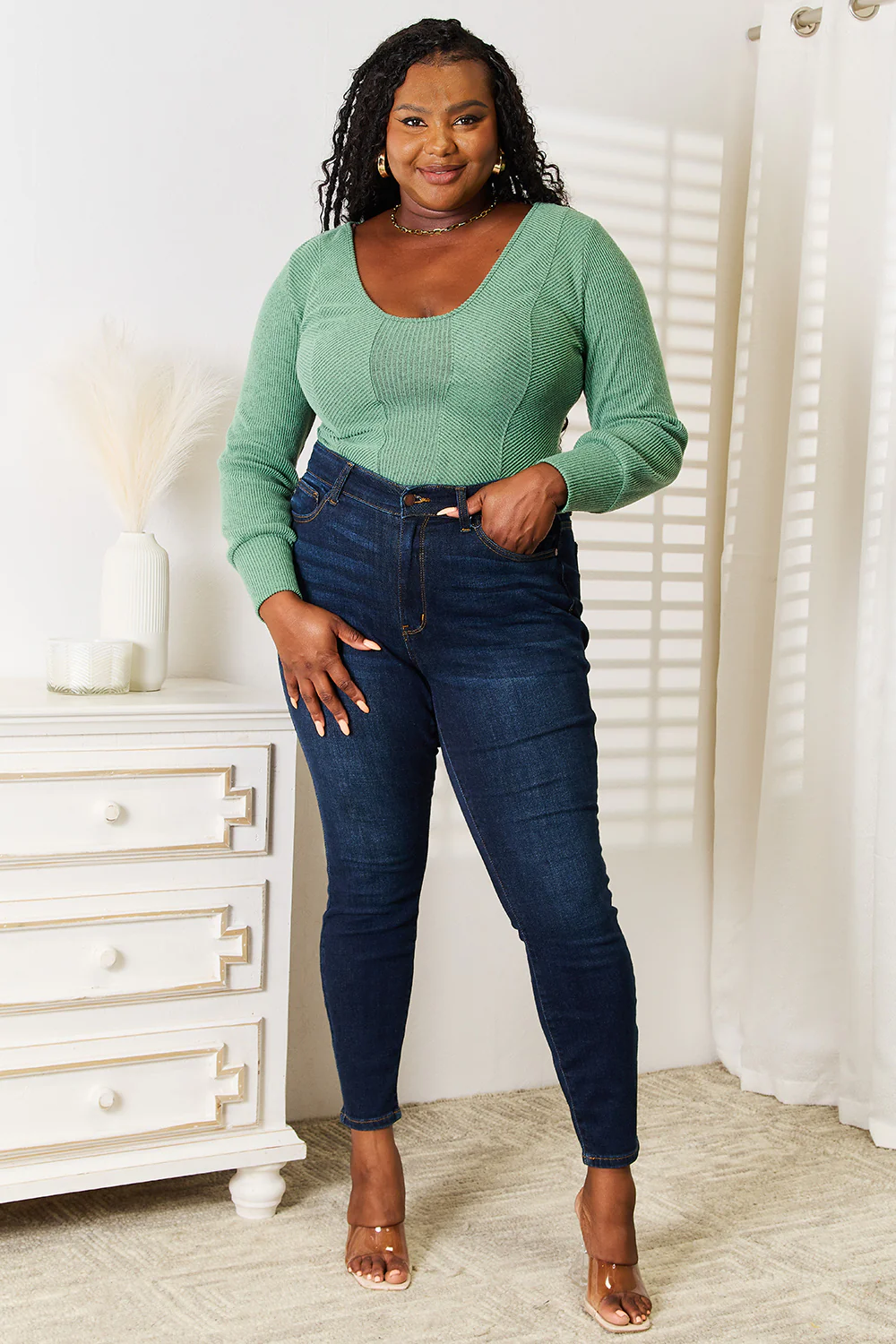 Basic Bae Scoop Neck Long Sleeve Top - Image 4