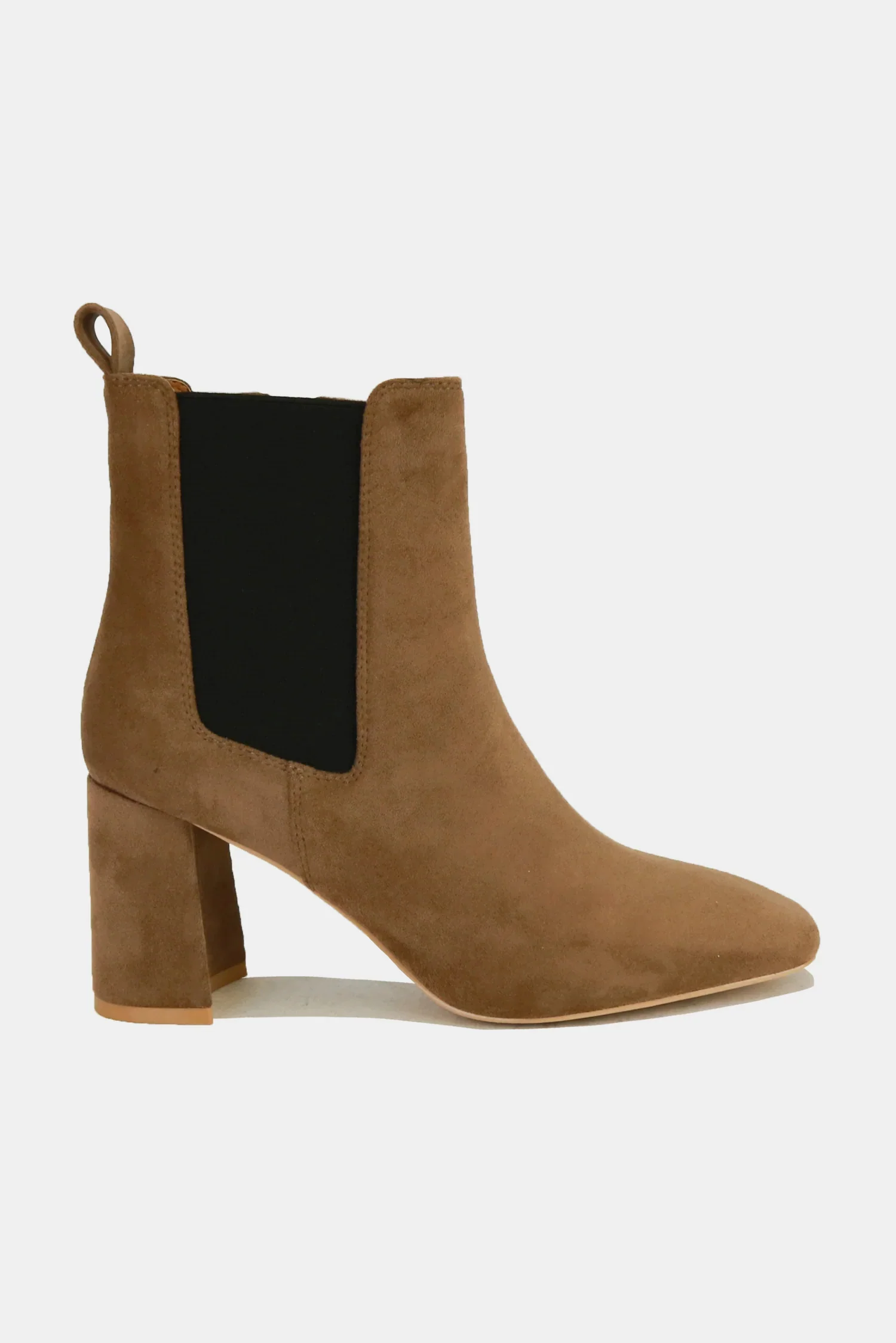 Beast Fashion Faux Suede Block Heel Chelsea Boots with Elastic Side Panel - Image 2