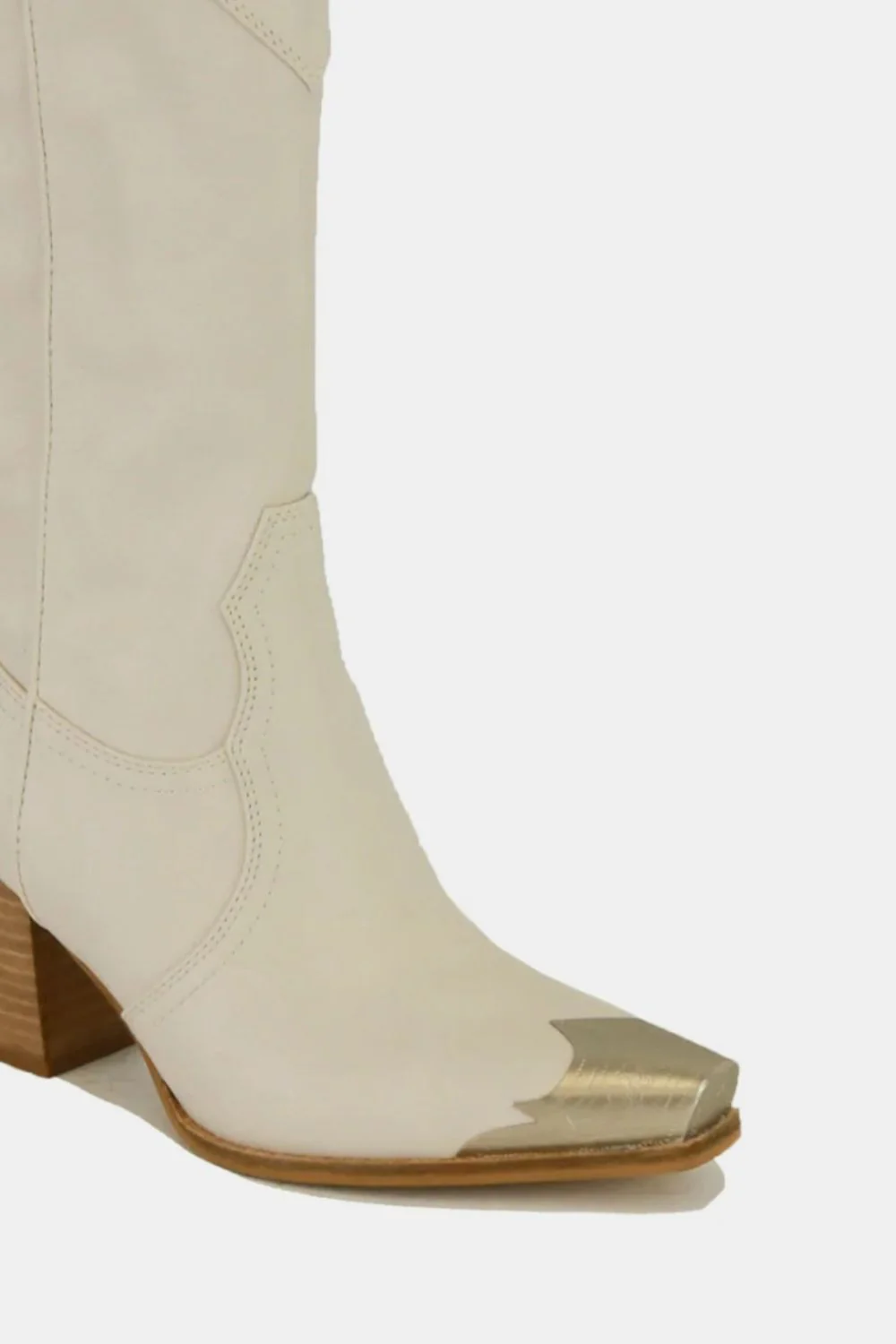 Beast Fashion Metal-Toe Block Heel Ankle Boots - Image 3