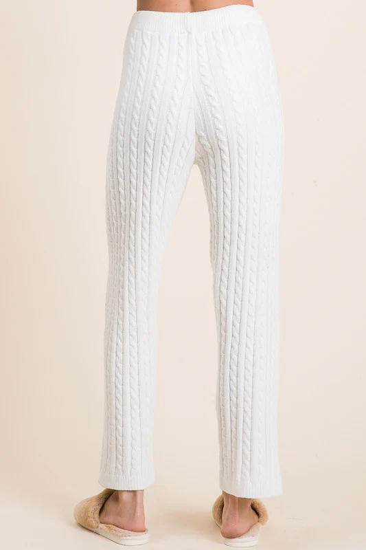 BiBi Cable-Knit High Waist Sweater Pants - Image 3