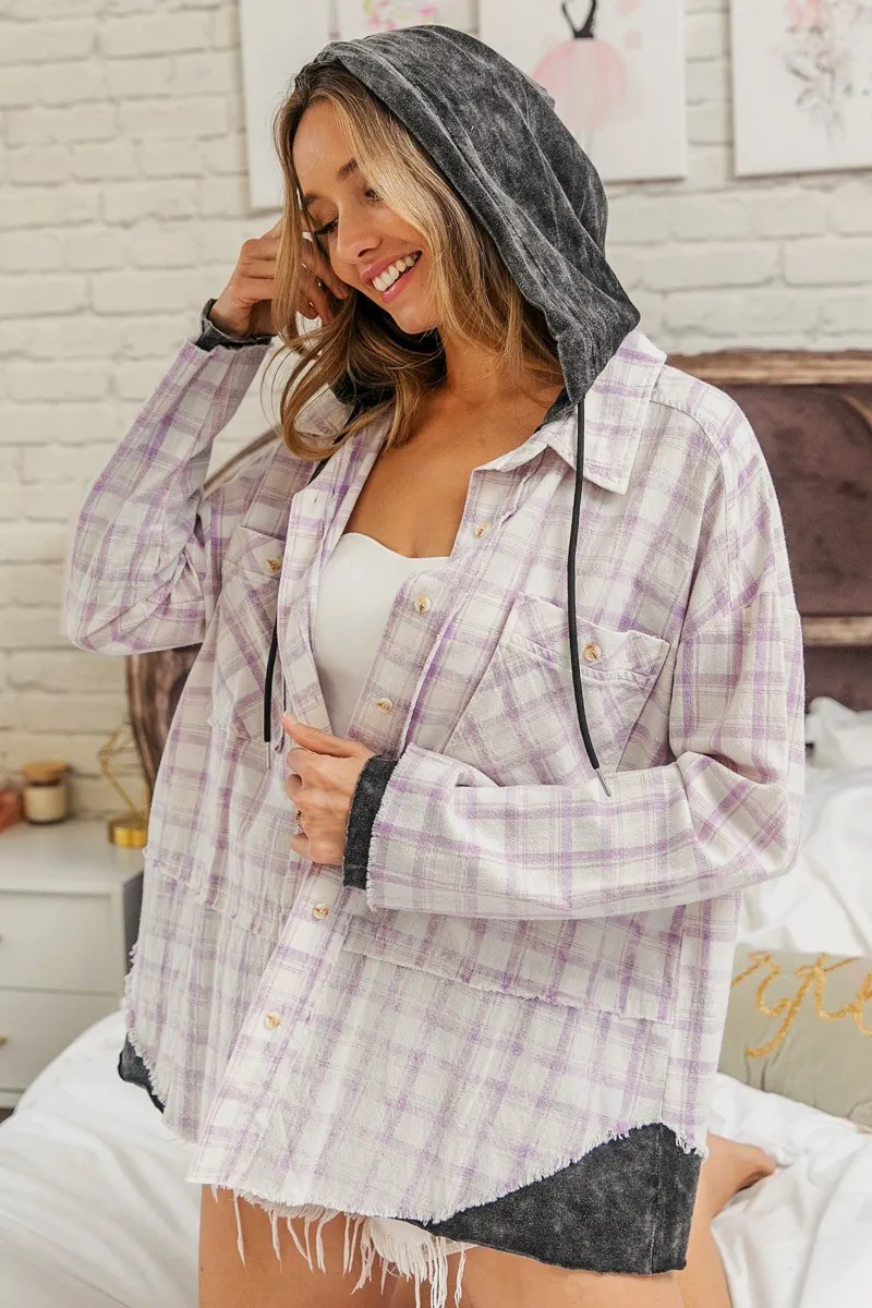 BiBi Casual Check Shirts With Hood - Image 8