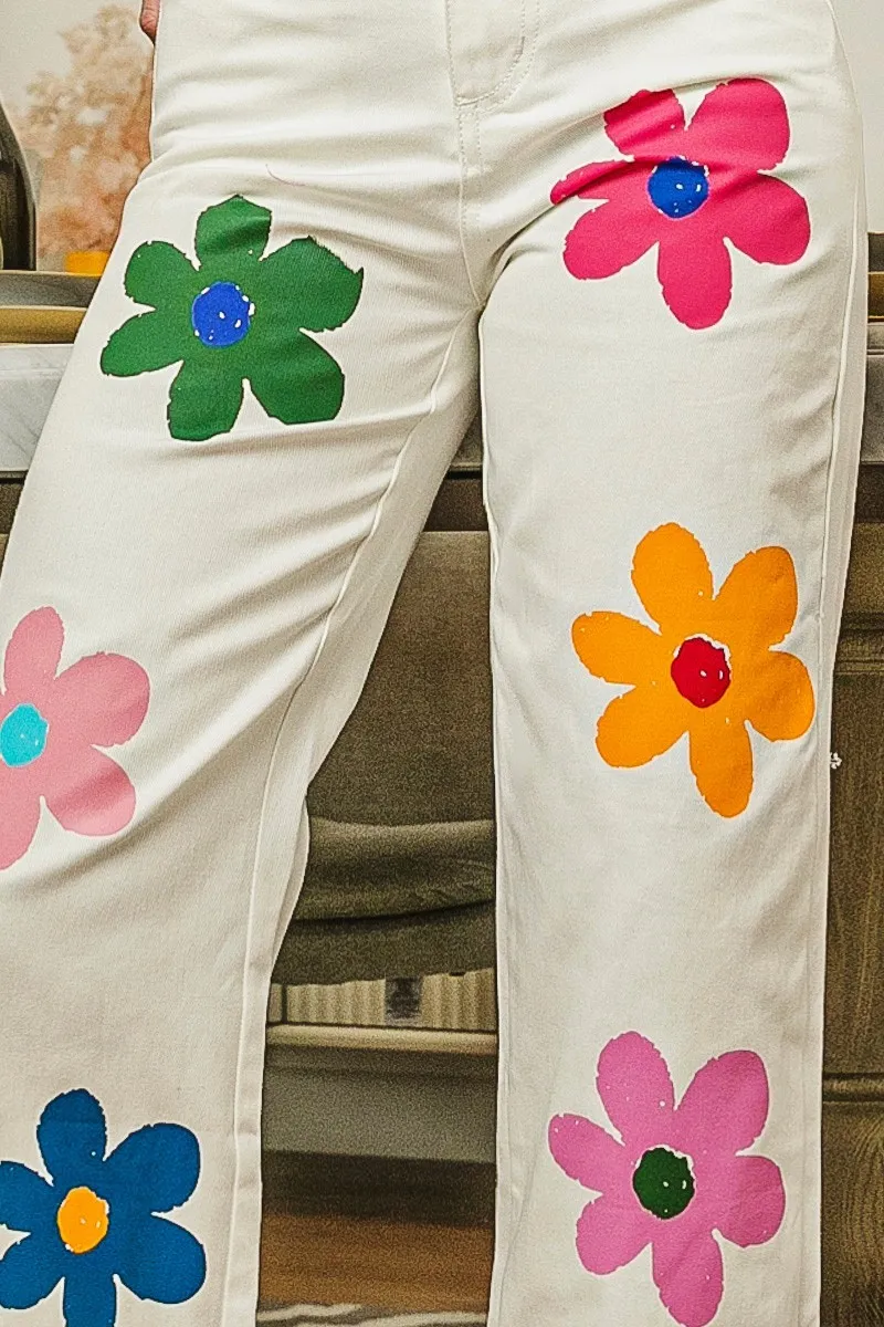 BiBi Flower Print Straight Legs Pants - Image 6