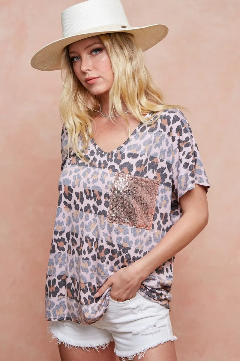 BiBi Leopard Stripe Printed Jersey T-Shirt - Image 16