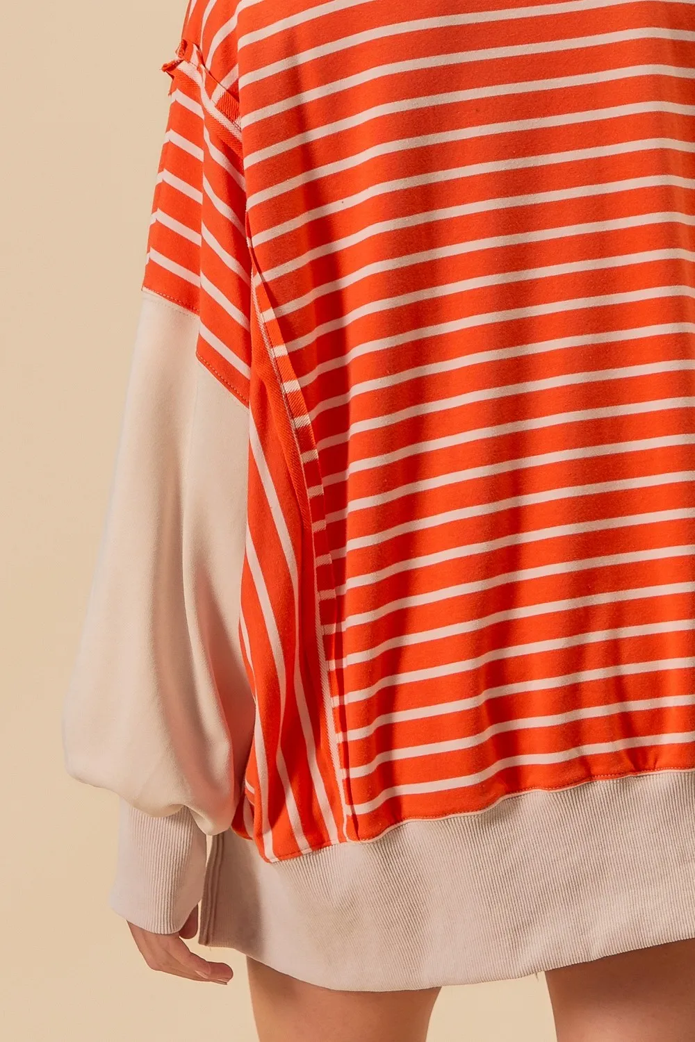 BiBi Stripe Knit Loose Fit Top With Cut Edge Detail - Image 18