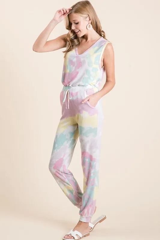 BiBi Tie Dye French Terry Casual Pants - Image 12