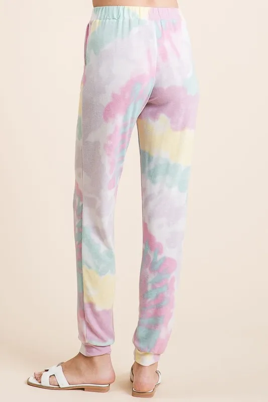 BiBi Tie Dye French Terry Casual Pants - Image 3