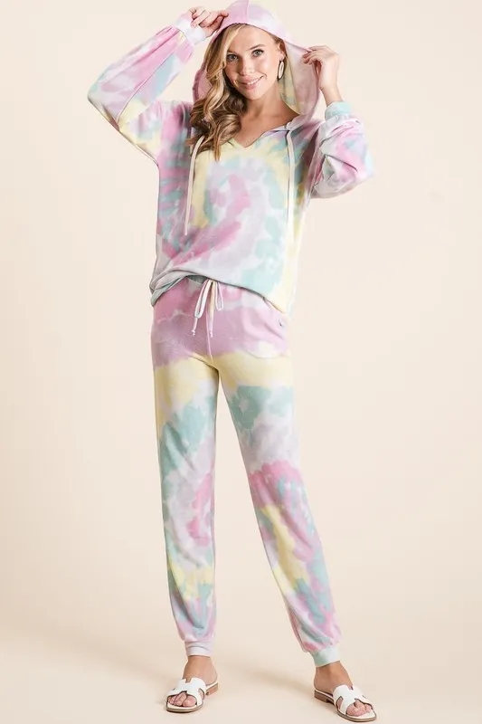 BiBi Tie Dye French Terry Casual Pants - Image 7