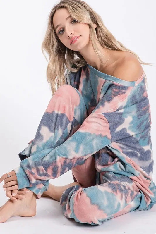 BiBi Tie Dye French Terry Casual Pants - Image 7
