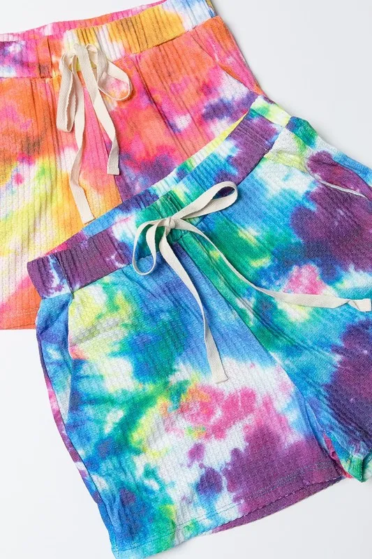 BiBi Tie Dye French Terry Casual Shorts - Image 3