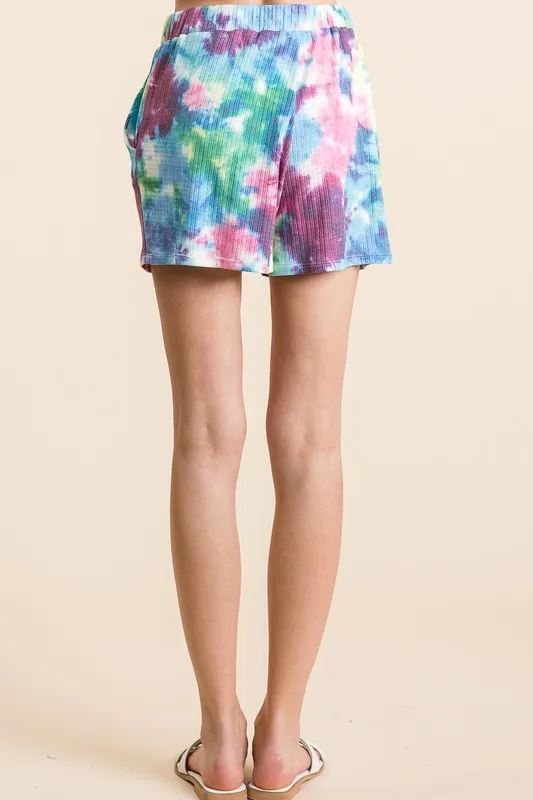 BiBi Tie Dye French Terry Casual Shorts - Image 9