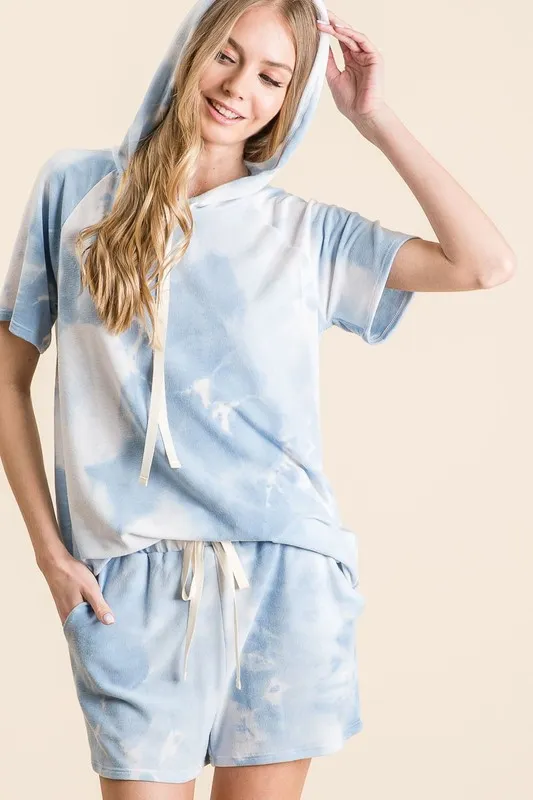 BiBi Tie Dye French Terry Hoodie Top and Bottom Set - Image 3