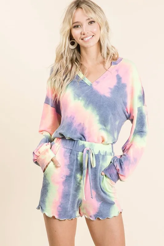 BiBi Tie Dye French Terry Shorts and Curly Edge - Image 3