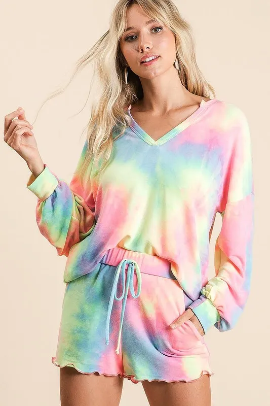 BiBi Tie Dye French Terry Top and Shorts Set - Image 4