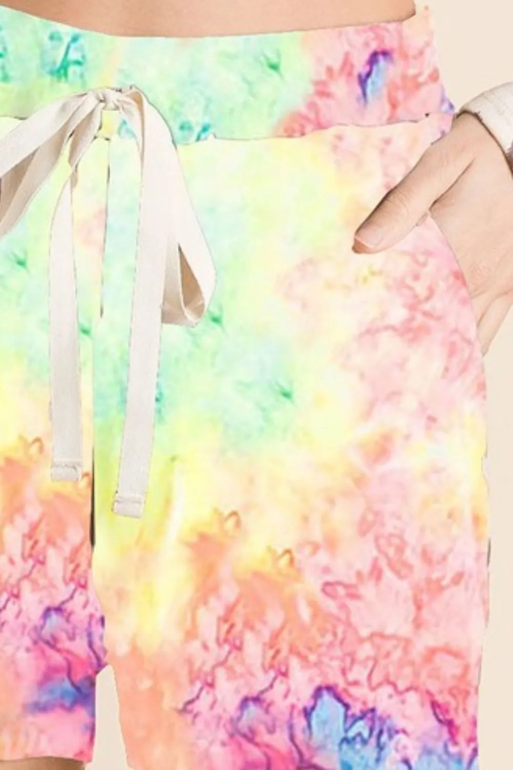 BiBi Tie Dye Soft Knit Casual Shorts - Image 2