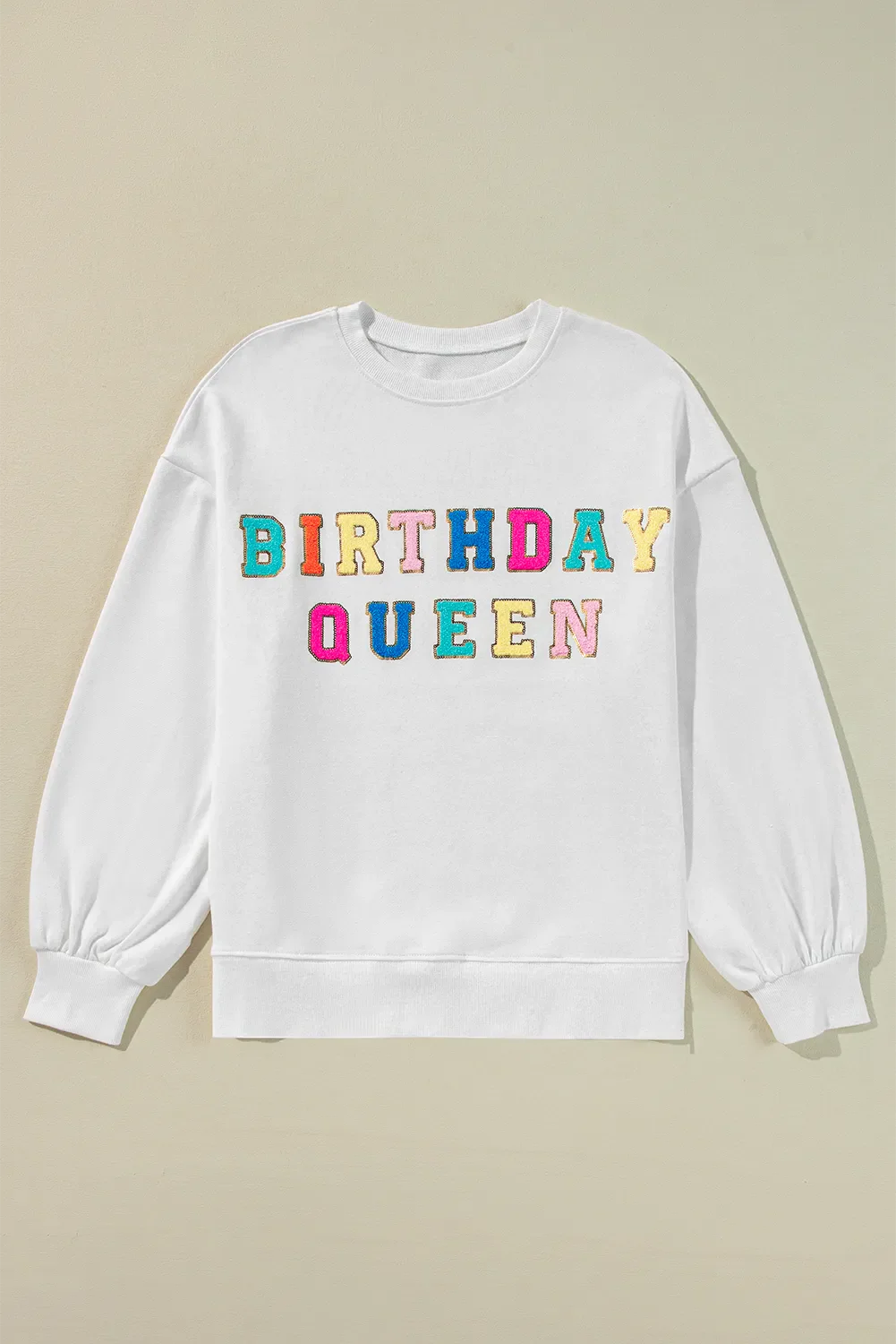 BIRTHDAY QUEEN Sequin Round Neck Long Sleeve Sweatshirt - Image 2