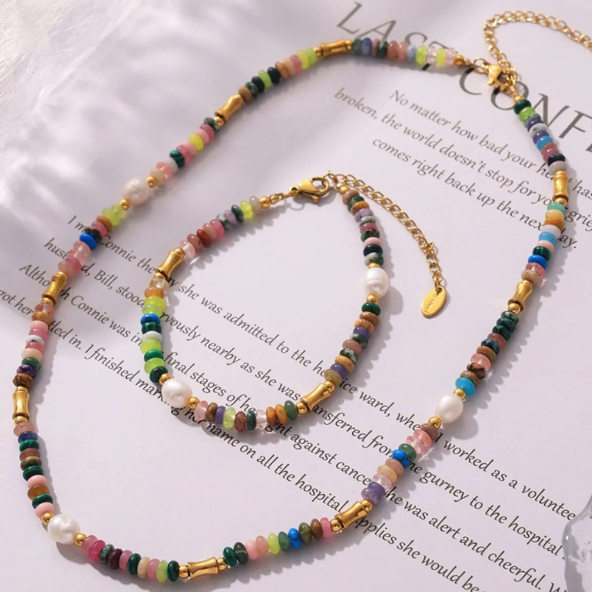 Bohemian Natural Stone Pearl Beaded Jewelry Set - Image 5