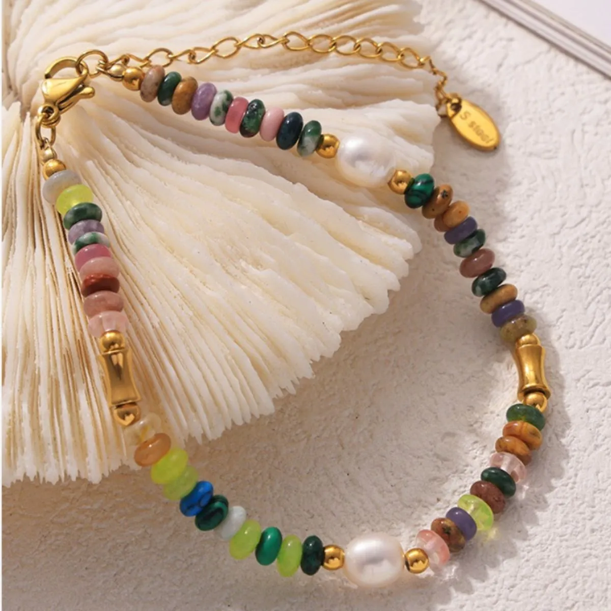 Bohemian Natural Stone Pearl Beaded Jewelry Set - Image 6