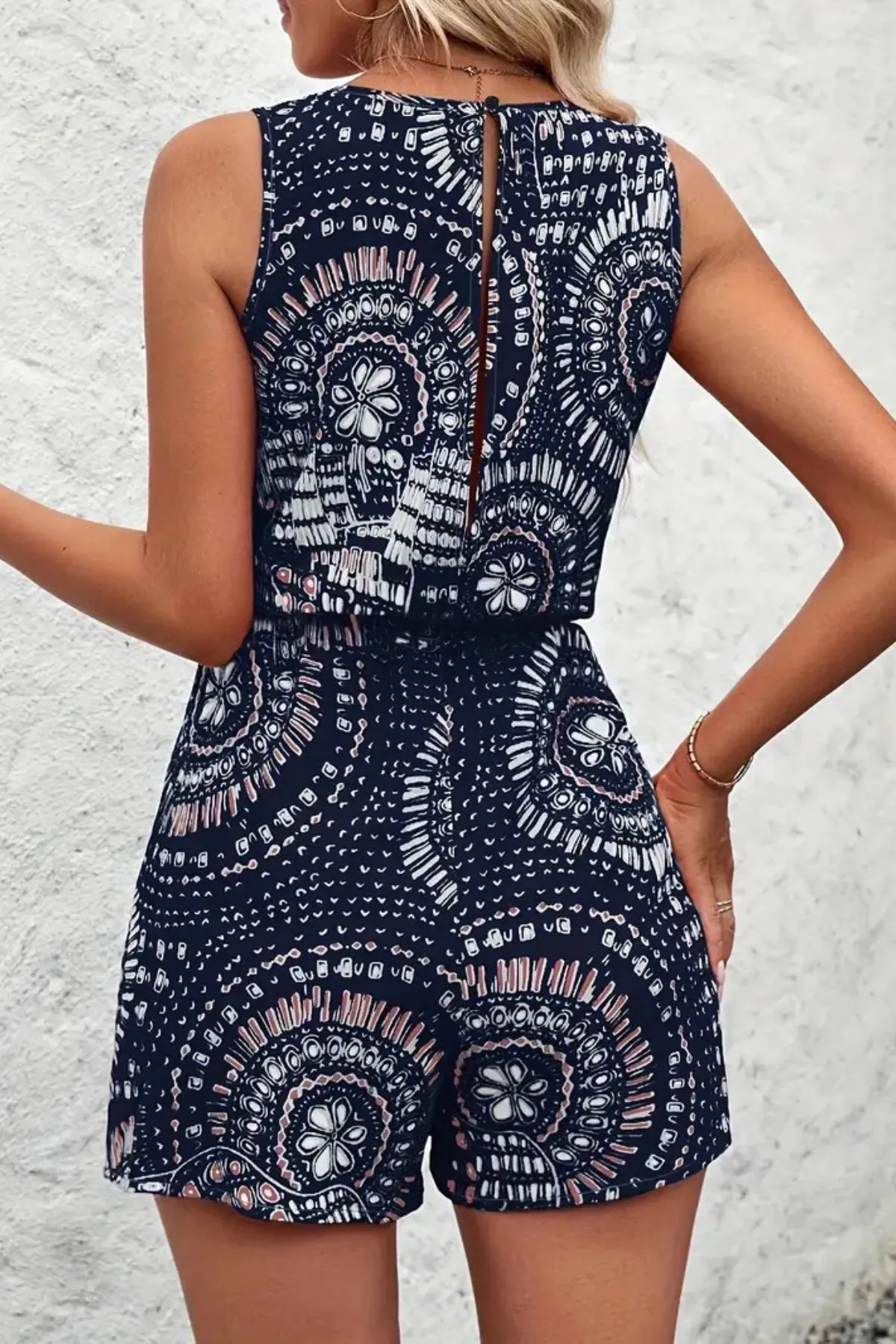 Boho Floral Print Sleeveless Summer Romper - Image 14