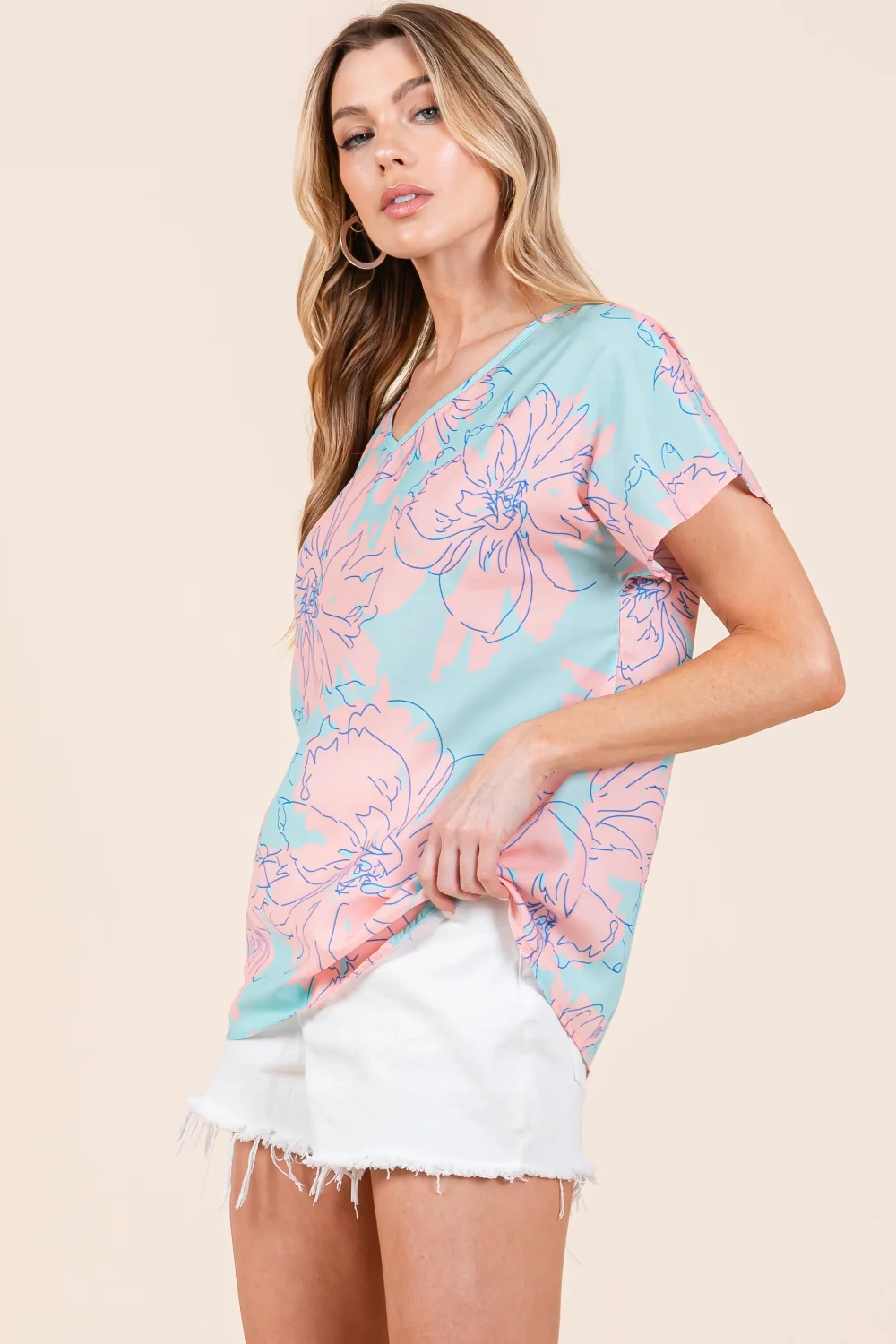 BOMBOM Floral Short Sleeve T-Shirt - Image 3