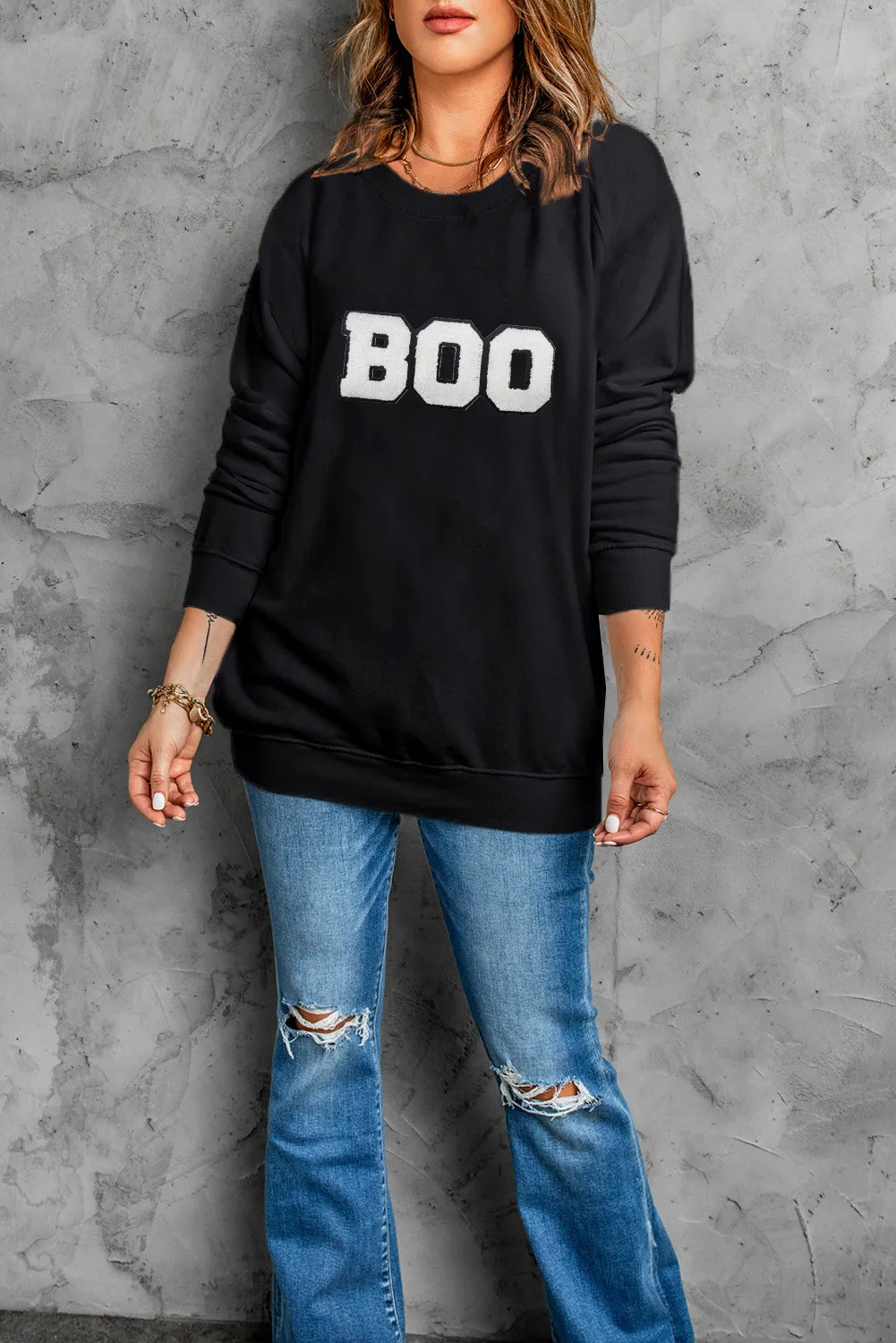 BOO Round Neck Long Sleeve Sweatshirt - Image 4