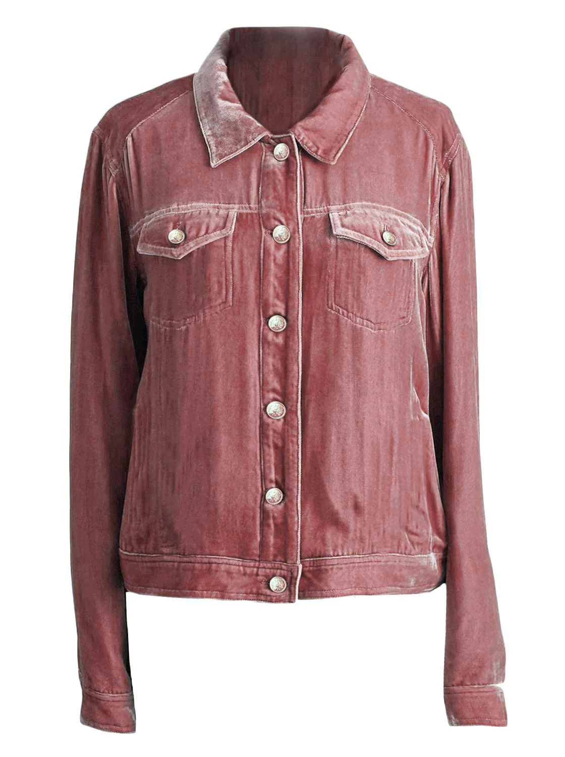 Button Up Long Sleeve Jacket with Chest Pockets - Image 2