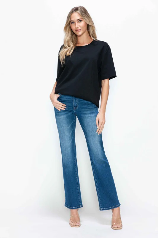 bytos Full Size Cat's Whiskers High Rise Straight Jeans - Image 6
