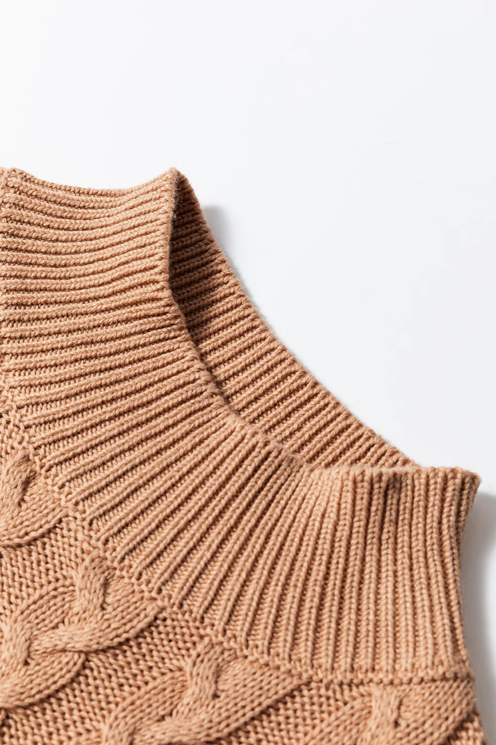 Cable-Knit Mock Neck Sweater Vest - Image 3
