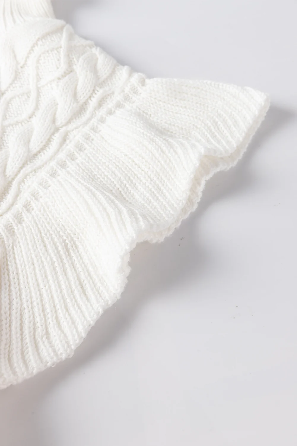 Cable-Knit Turtleneck Cap Sleeve Sweater - Image 8