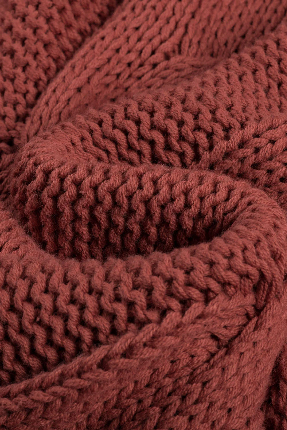 Cable-Knit Turtleneck Dropped Shoulder Sweater - Image 9