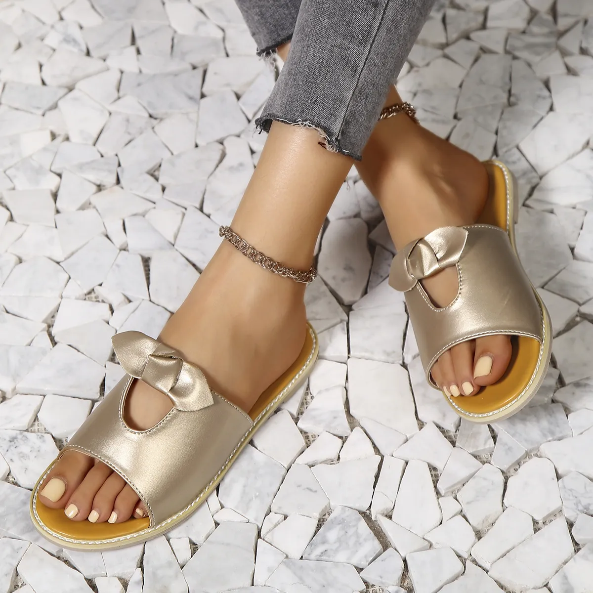 Casual Open Toe Cutout Detail Sandals - Image 7
