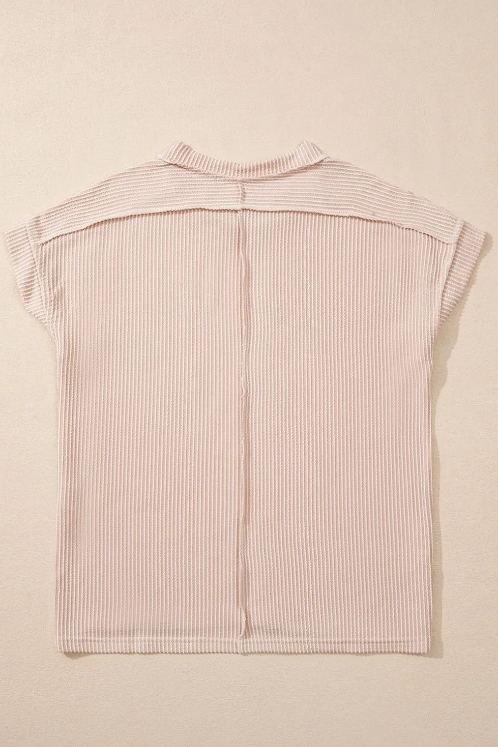 Casual Ribbed Short Sleeve Round Neck T-Shirt - Image 13