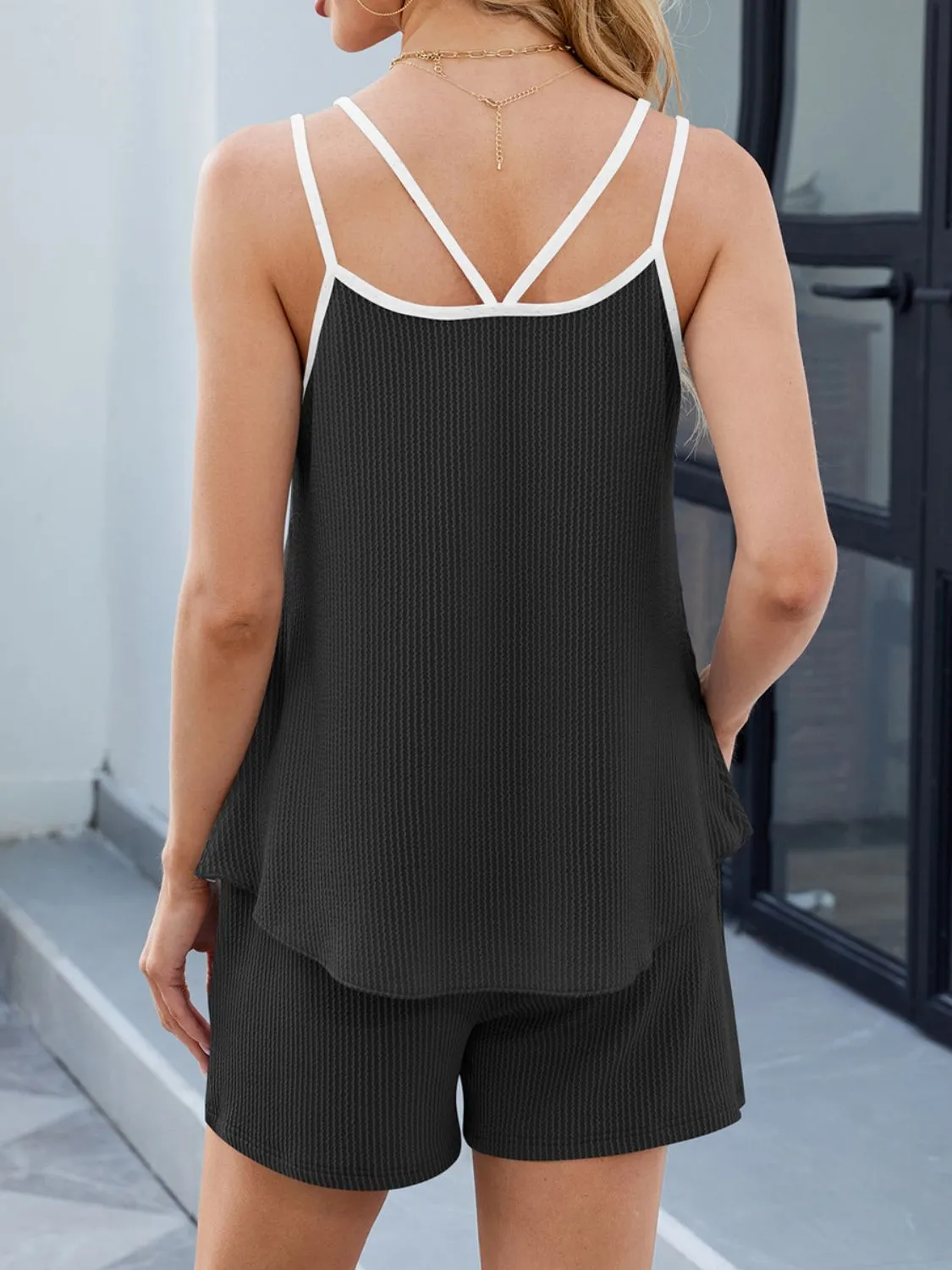 Casual Ribbed Tank Top and Shorts Set - Image 20
