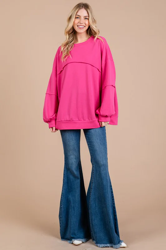 Ces Femme Exposed Seam Long Sleeve Sweatshirt - Image 4