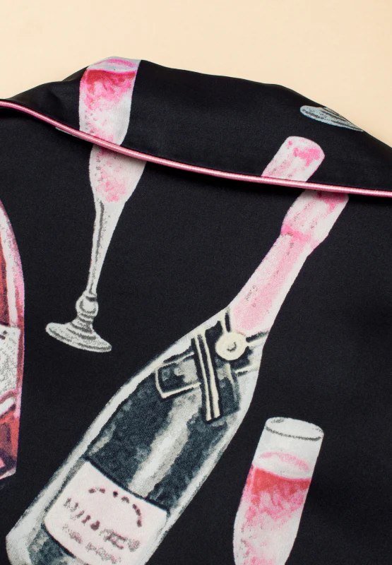 Champagne Print Short Sleeve Top and Shorts Set - Image 10