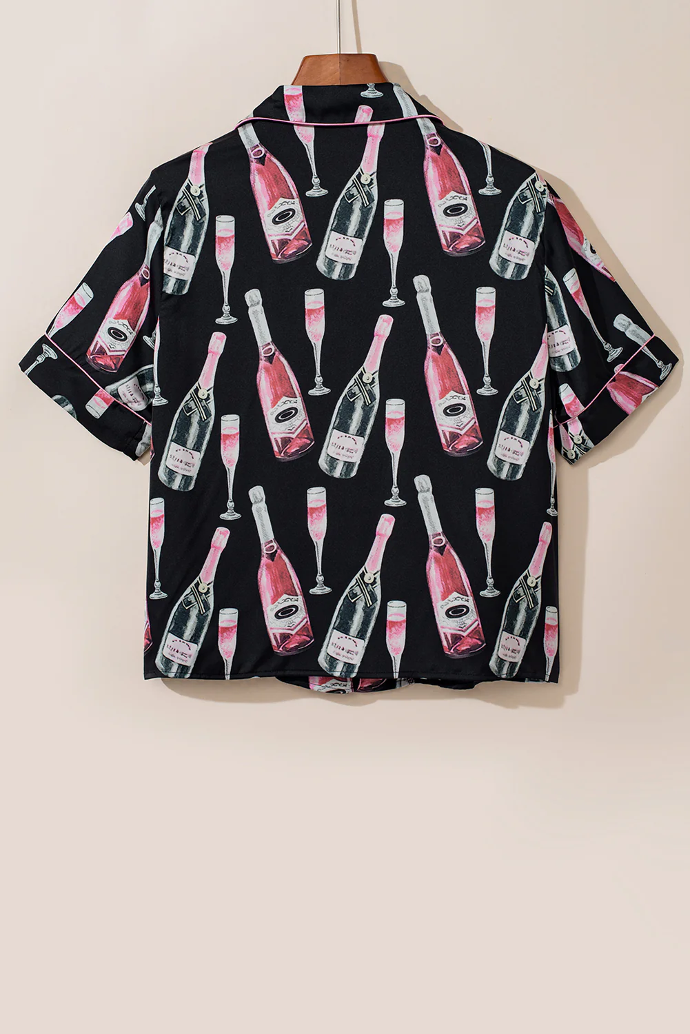 Champagne Print Short Sleeve Top and Shorts Set - Image 6