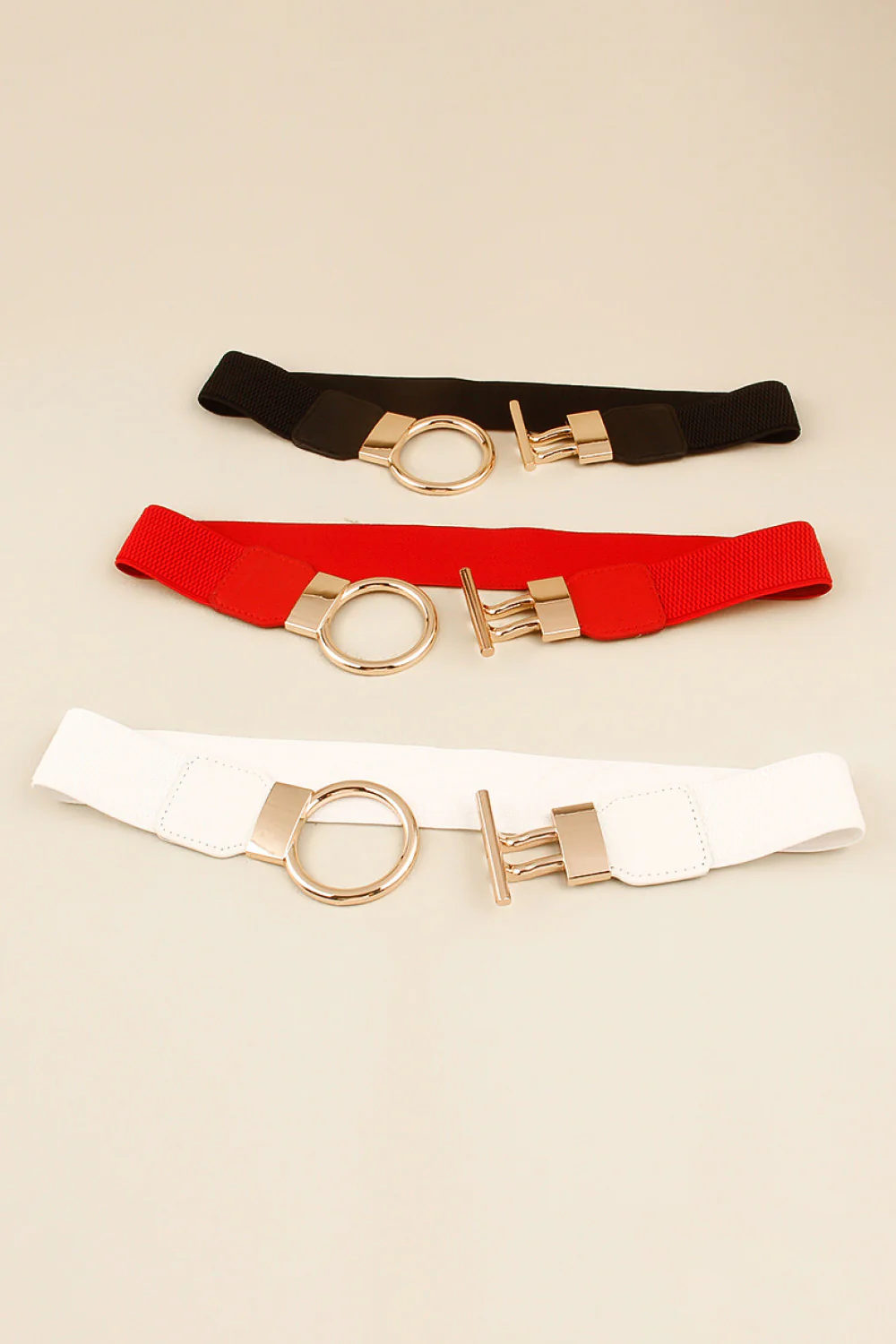 Circle Shape Buckle Zinc Alloy Buckle PU Leather Belt - Image 2