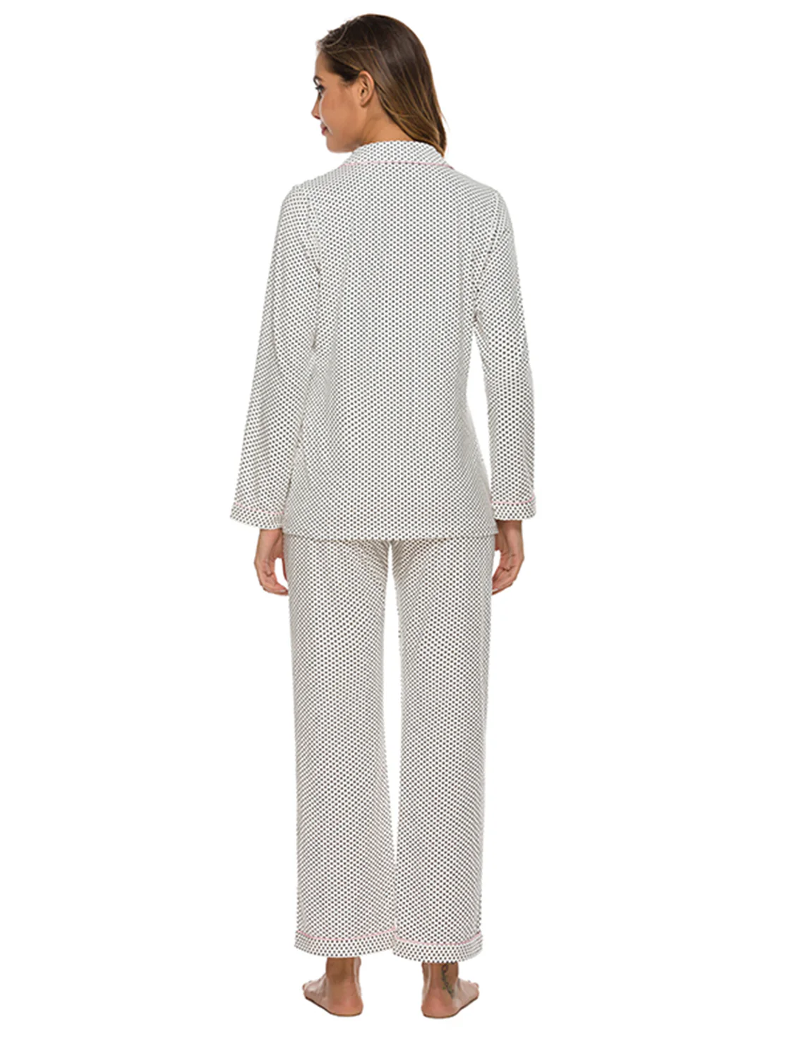 Collared Neck Loungewear Set with Pocket - Image 2