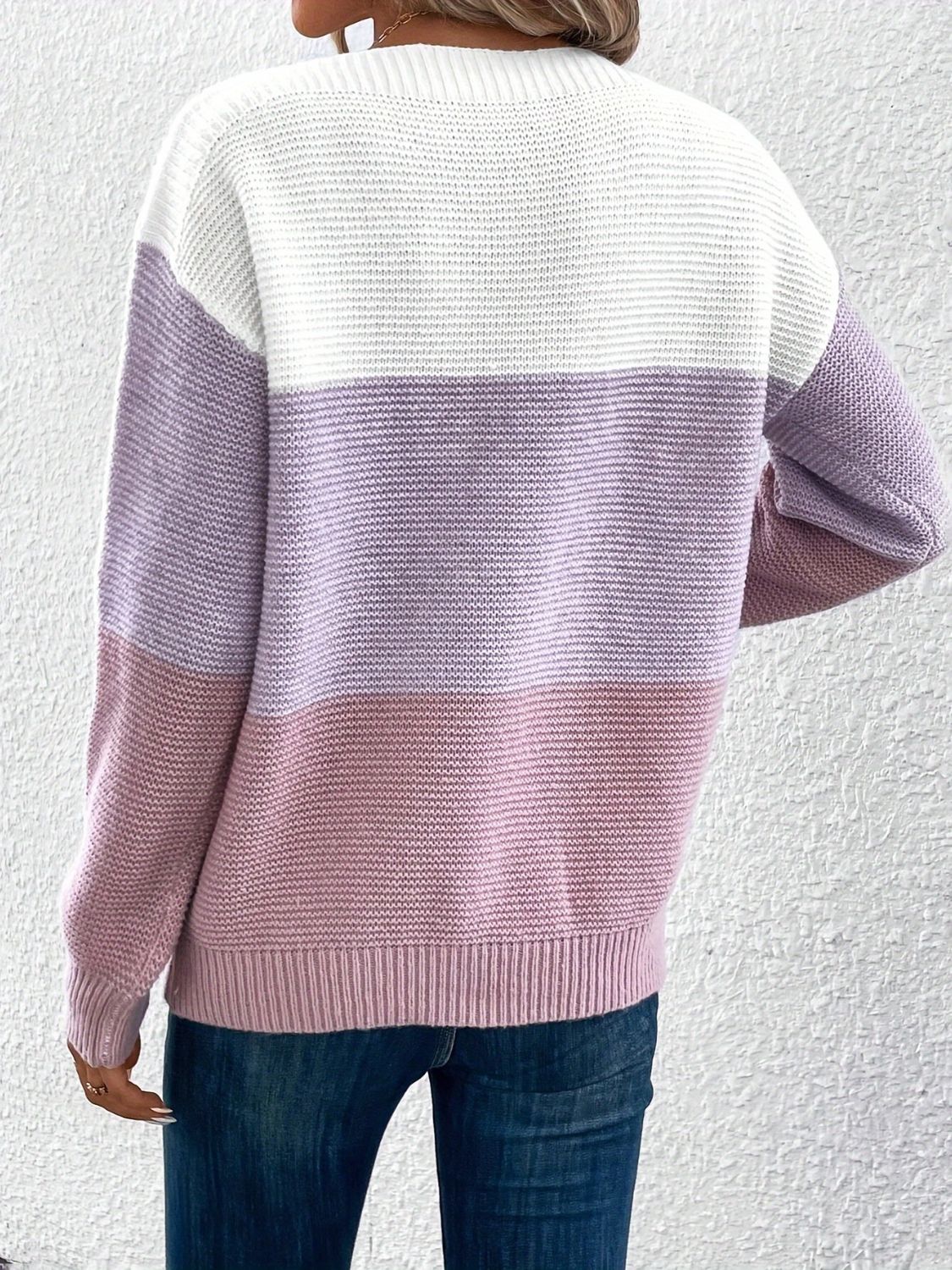 Color Block Boat Neck Sweater - Image 14
