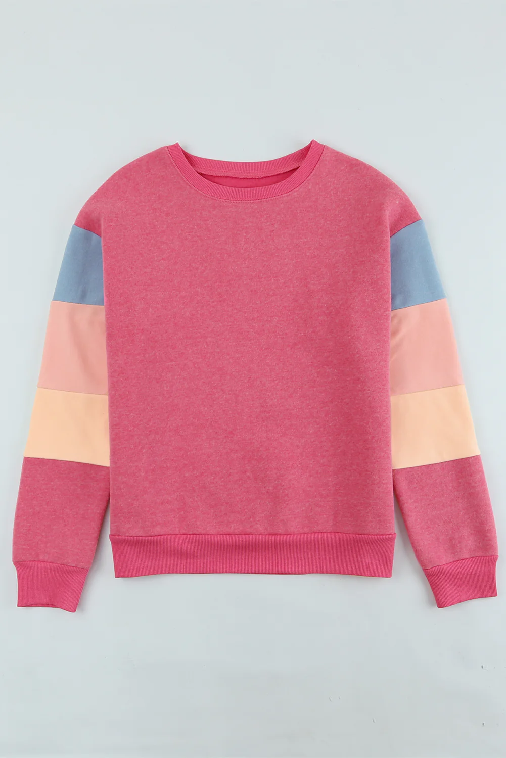 Color Block Round Neck Long Sleeve Sweatshirt - Image 10