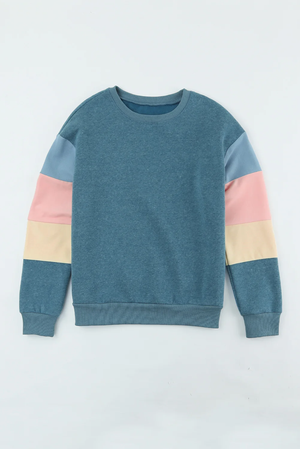 Color Block Round Neck Long Sleeve Sweatshirt - Image 23