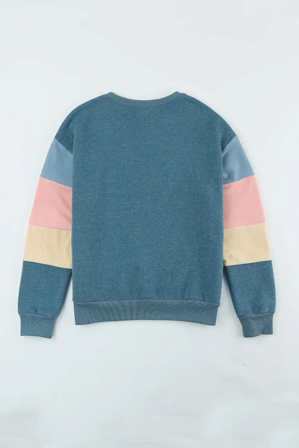 Color Block Round Neck Long Sleeve Sweatshirt - Image 24